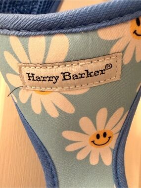 Harry Barker Blue Daisy Dog Harness - Smiley Flower Design | Small